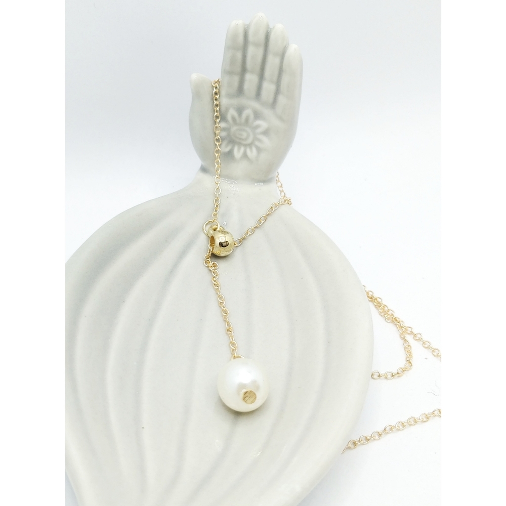 NEW Single Pearl Gold Necklace
